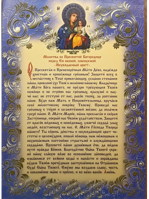 Молитва ко Пресвятой Богородице перед ея иконой , именуемой 